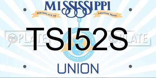 TSI52S Mississippi License Plate