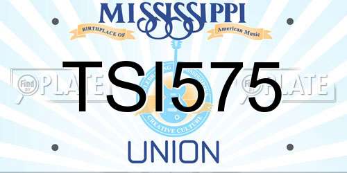 TSI575 Mississippi License Plate