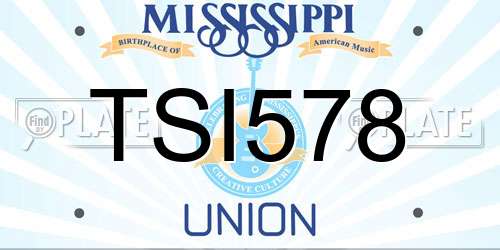 TSI578 Mississippi License Plate