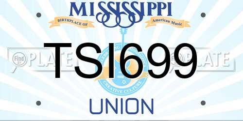 TSI699 Mississippi License Plate