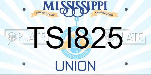 TSI825 Mississippi License Plate