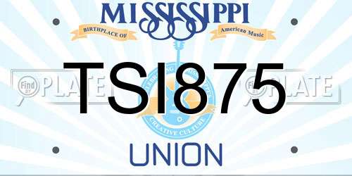 TSI875 Mississippi License Plate