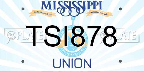 TSI878 Mississippi License Plate