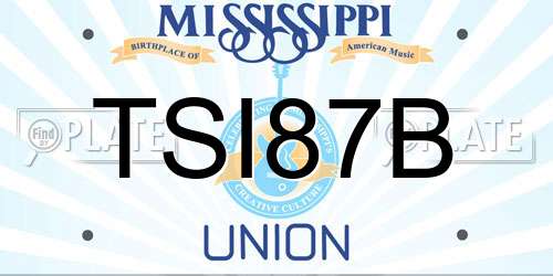TSI87B Mississippi License Plate