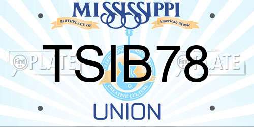 TSIB78 Mississippi License Plate