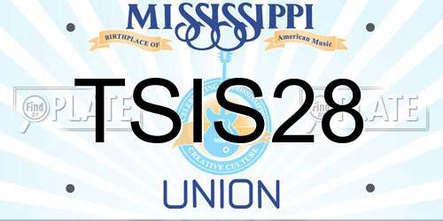 TSIS28 Mississippi License Plate