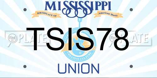 TSIS78 Mississippi License Plate