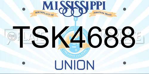 TSK4688 Mississippi License Plate