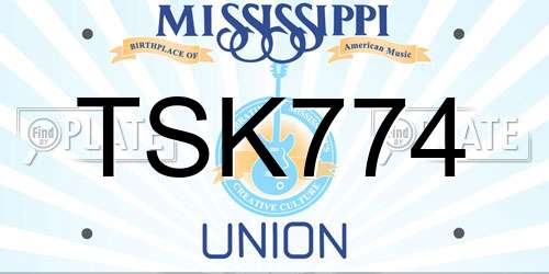 TSK774 Mississippi License Plate