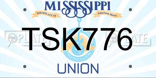 TSK776 Mississippi License Plate