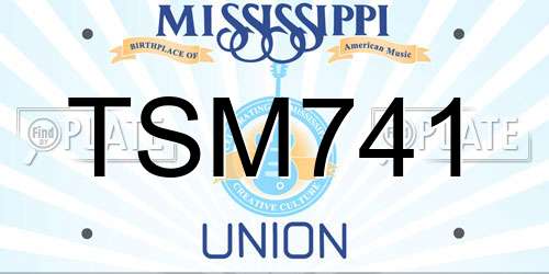 TSM741 Mississippi License Plate