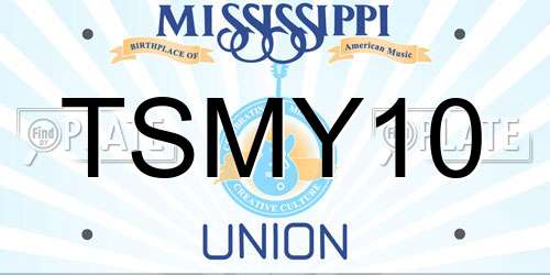 TSMY10 Mississippi License Plate