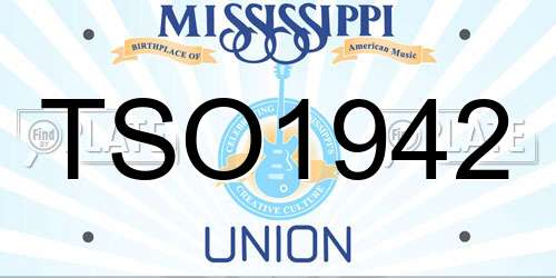 TSO1942 Mississippi License Plate