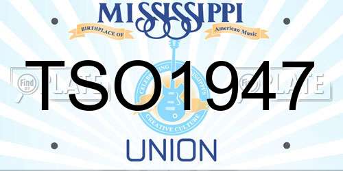 TSO1947 Mississippi License Plate