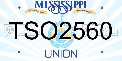 TSO2560 Mississippi License Plate