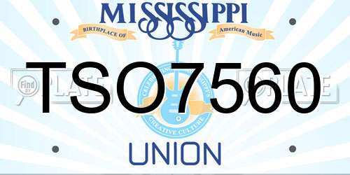 TSO7560 Mississippi License Plate