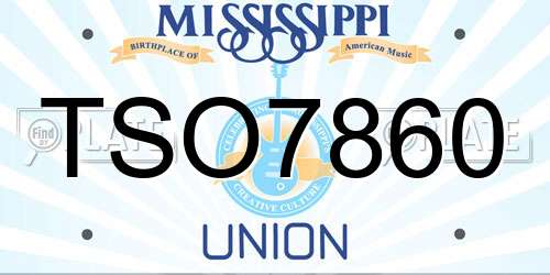 TSO7860 Mississippi License Plate
