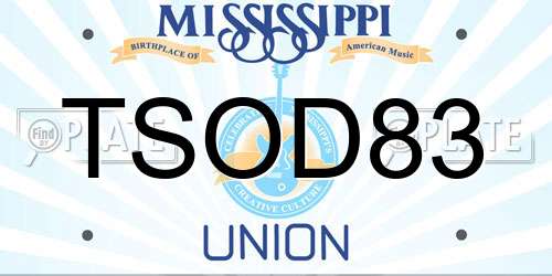 TSOD83 Mississippi License Plate