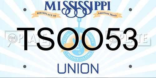 TSOO53 Mississippi License Plate