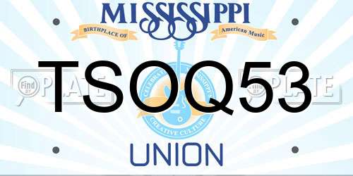 TSOQ53 Mississippi License Plate