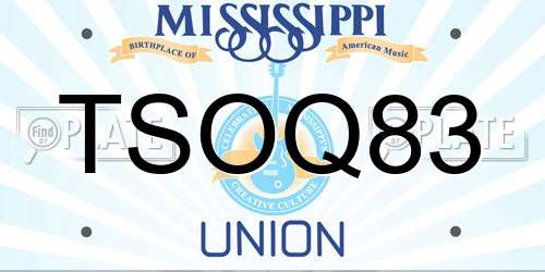 TSOQ83 Mississippi License Plate