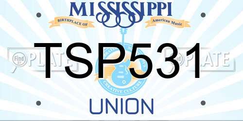 TSP531 Mississippi License Plate