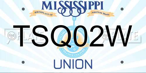 TSQ02W Mississippi License Plate