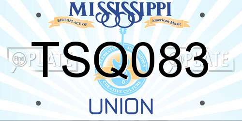 TSQ083 Mississippi License Plate