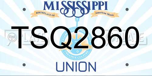 TSQ2860 Mississippi License Plate