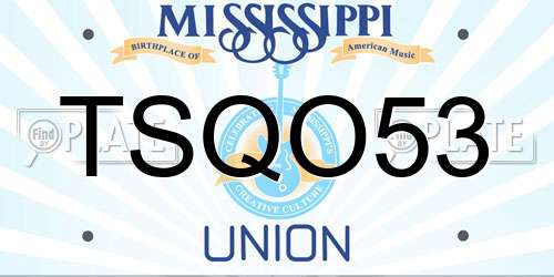 TSQO53 Mississippi License Plate