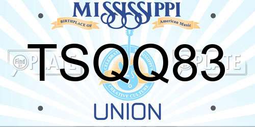 TSQQ83 Mississippi License Plate