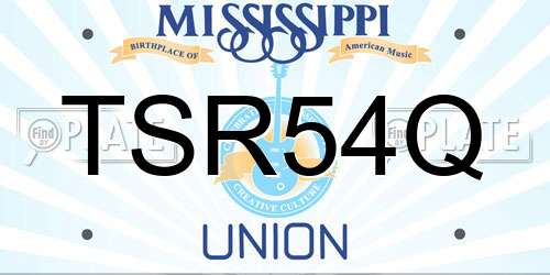 TSR54Q Mississippi License Plate