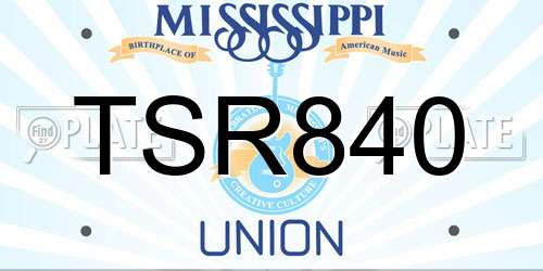 TSR840 Mississippi License Plate