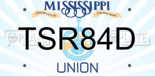 TSR84D Mississippi License Plate