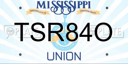 TSR84O Mississippi License Plate