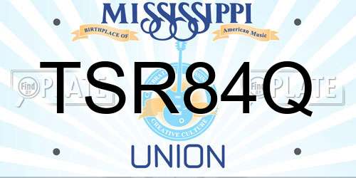 TSR84Q Mississippi License Plate