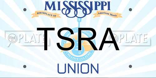 TSRA Mississippi License Plate