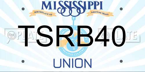 TSRB40 Mississippi License Plate