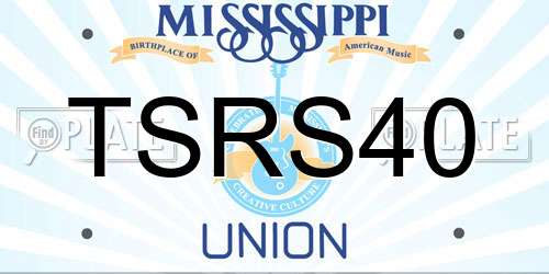 TSRS40 Mississippi License Plate