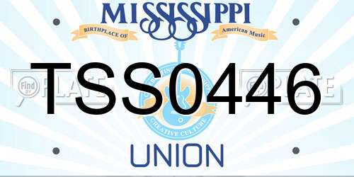 TSS0446 Mississippi License Plate