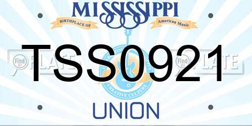 TSS0921 Mississippi License Plate