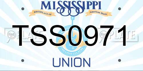 TSS0971 Mississippi License Plate