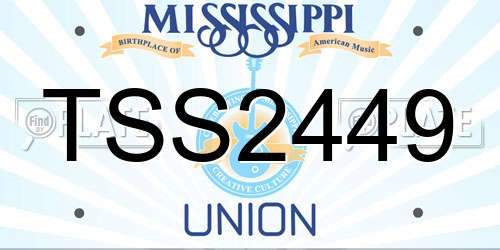 TSS2449 Mississippi License Plate