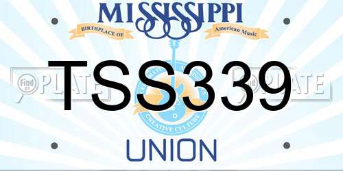 TSS339 Mississippi License Plate