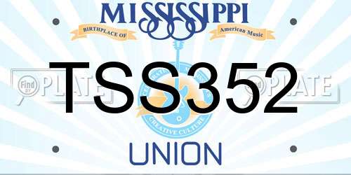 TSS352 Mississippi License Plate