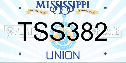 TSS382 Mississippi License Plate