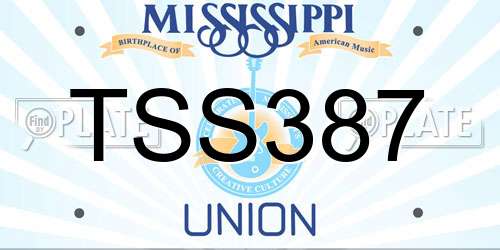 TSS387 Mississippi License Plate