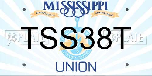 TSS38T Mississippi License Plate