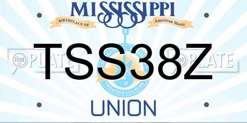 TSS38Z Mississippi License Plate