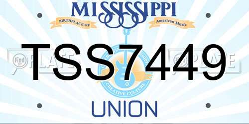 TSS7449 Mississippi License Plate
